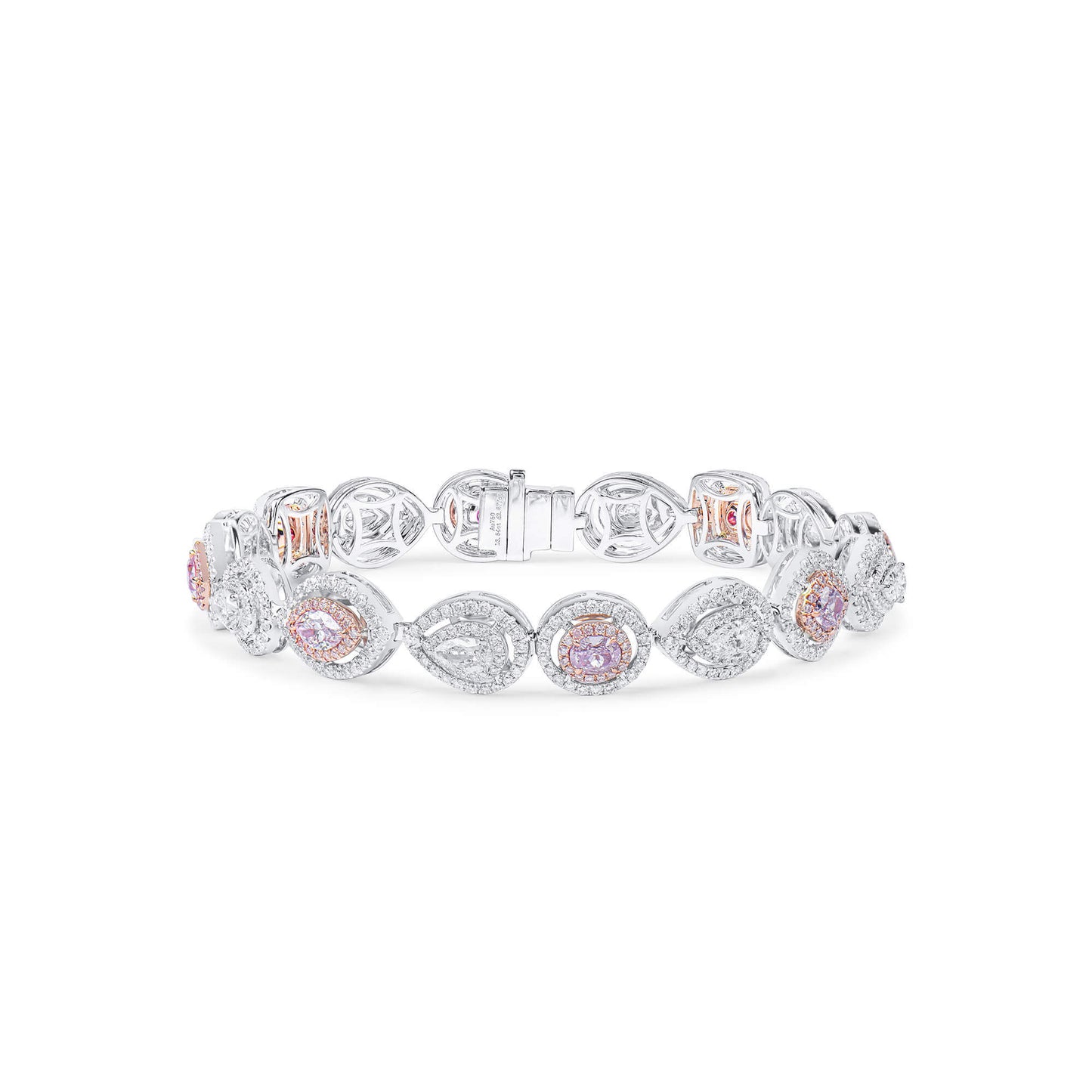 Natural 6.21 Ct. TW Fancy Pink Diamond Bracelet, 18K White & Rose Gold