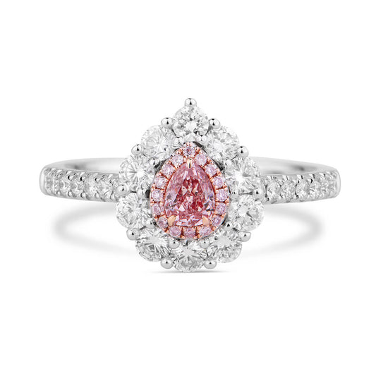 Fancy Pink Diamond Ring, 0.93 Ct. TW, Pear shape, GIA Certified