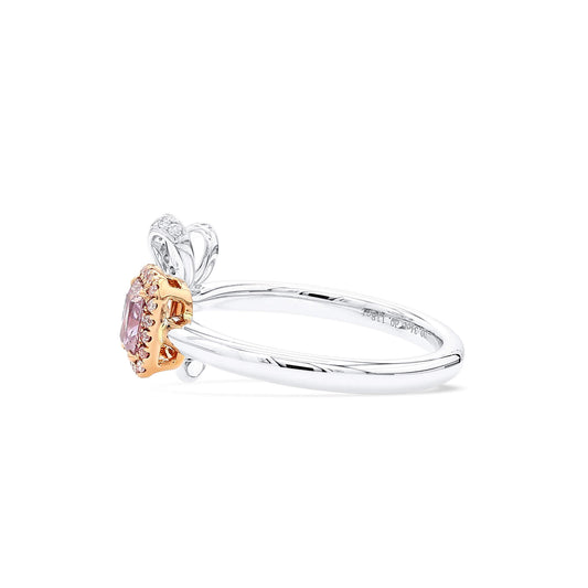 Fancy Purple Pink Diamond Ring, 0.45 Ct. TW, Radiant shape, GIA Certified