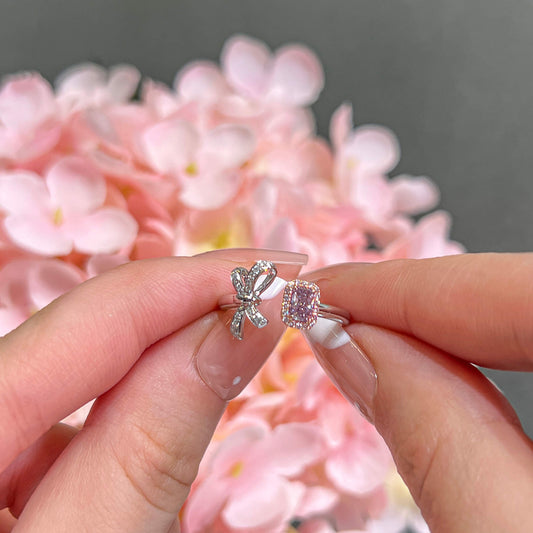 Fancy Purple Pink Diamond Ring, 0.45 Ct. TW, Radiant shape, GIA Certified