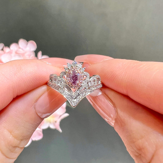 Fancy Purple Pink Diamond Ring, 0.68 Ct. TW, Oval shape, GIA Certified
