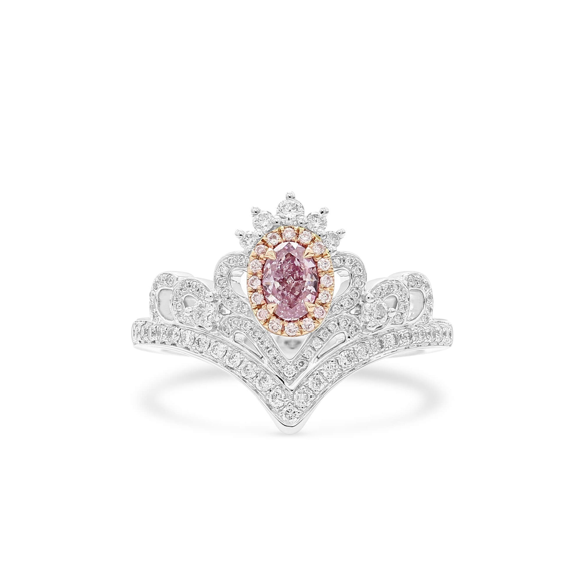 Fancy Purple Pink Diamond Ring, 0.68 Ct. TW, Oval shape, GIA Certified