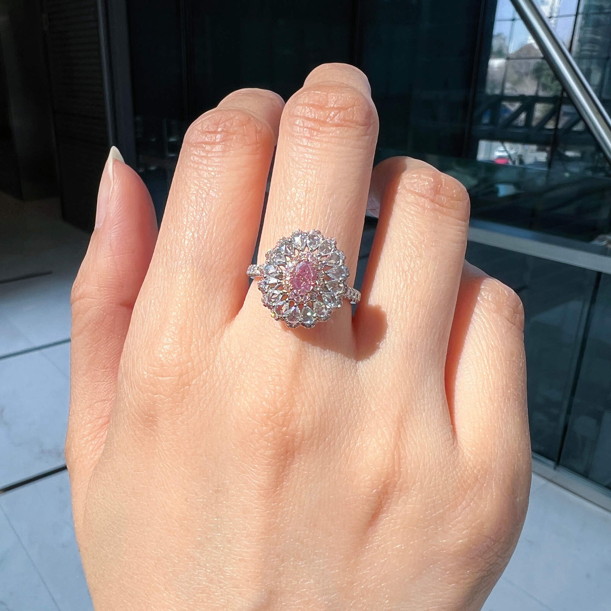 Fancy Purple Pink Diamond Ring, 1.27 Ct. TW, Oval shape, GIA Certified