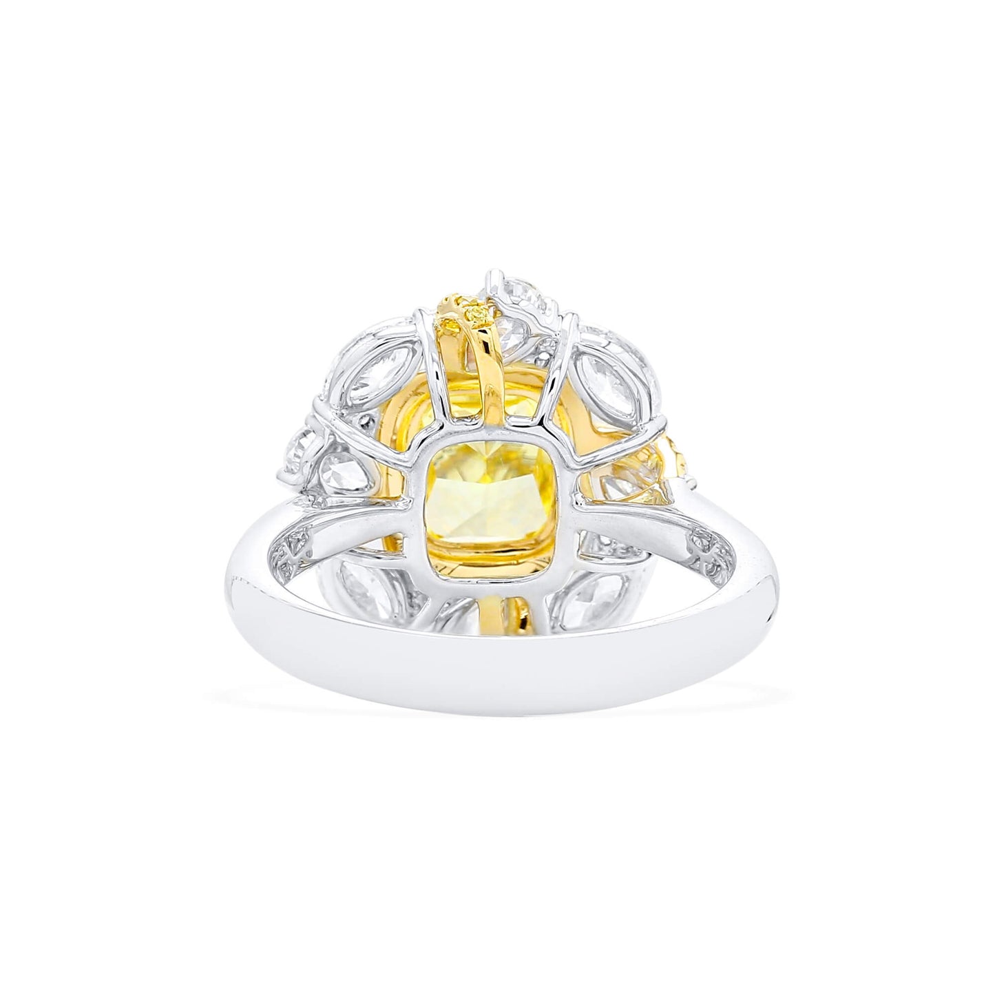 Fancy Vivid Yellow Diamond Ring, 3.31 Ct. TW, Cushion shape, GIA Certified