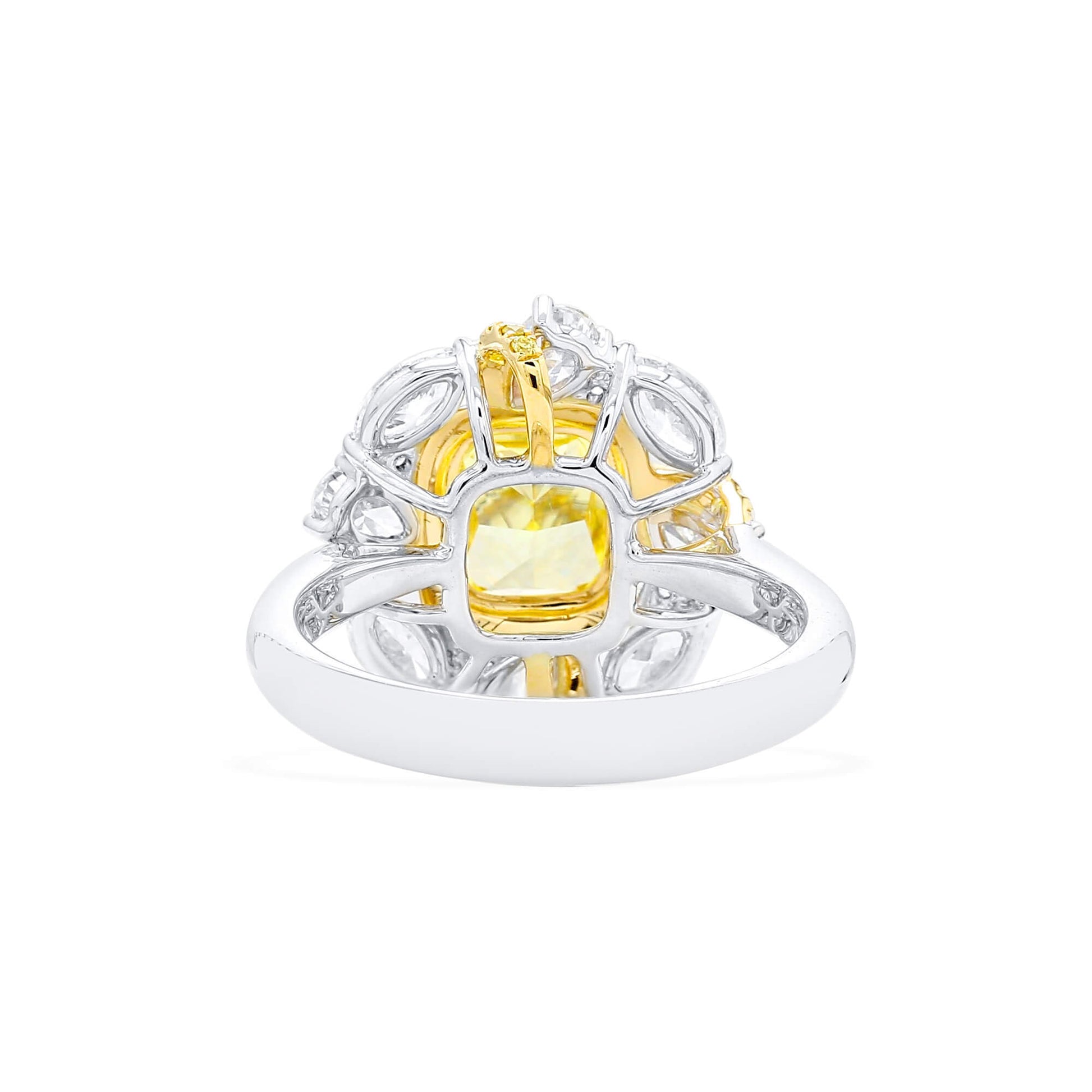 Fancy Vivid Yellow Diamond Ring, 3.31 Ct. TW, Cushion shape, GIA Certified