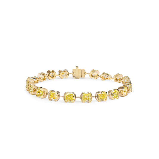 Fancy Yellow Diamond Bracelet, 13.24 Carat, Mix Shape