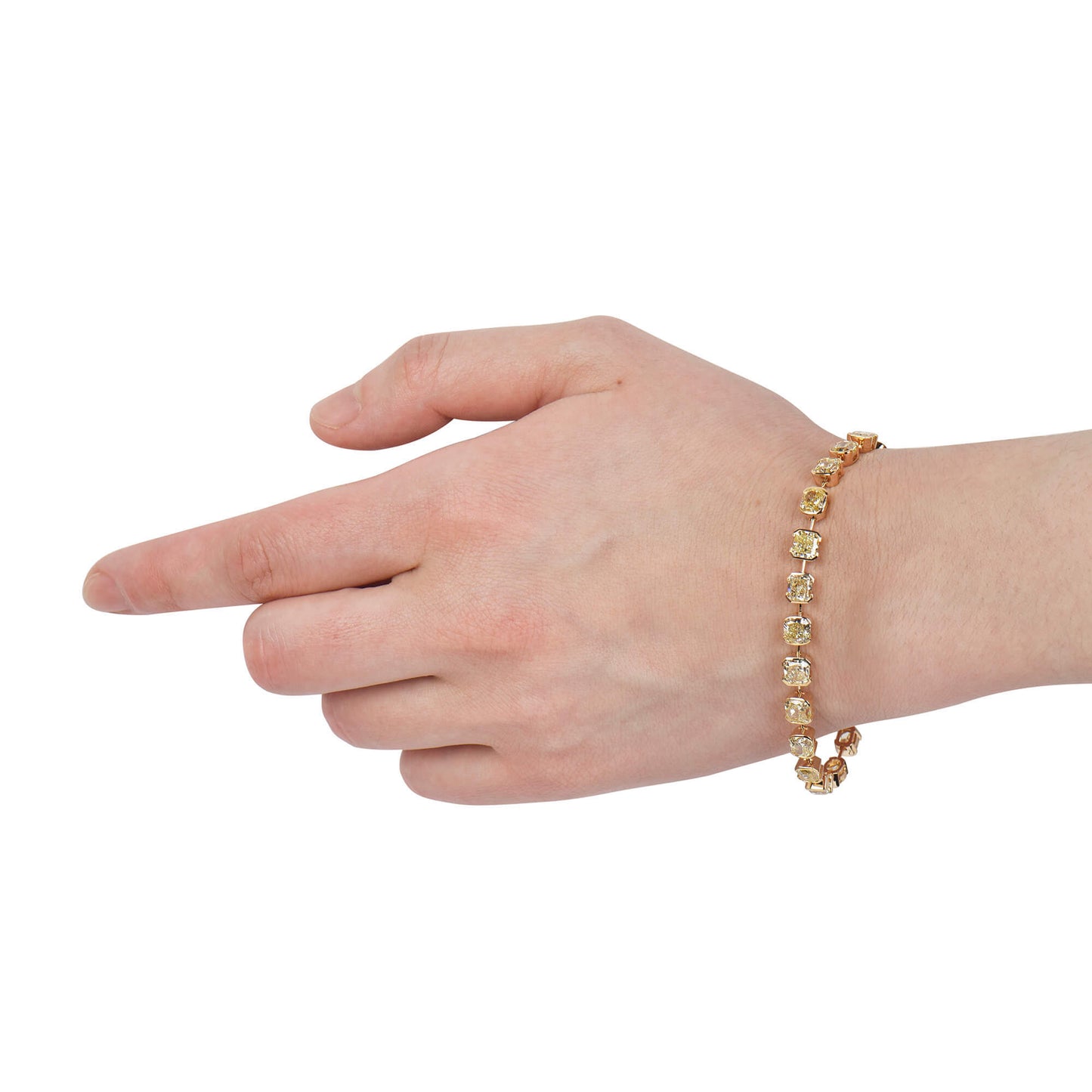 Natural Fancy Yellow Diamond Bracelet, 18K Yellow Gold, 13.60 Ct. TW