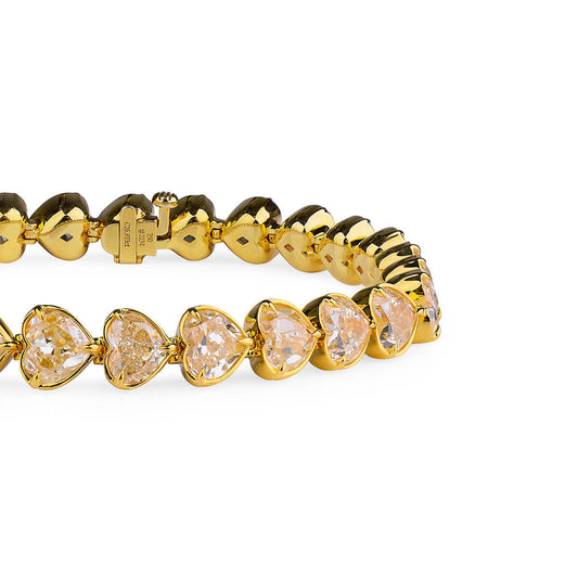 Fancy Yellow Diamond Bracelet, 26.97 Ct. TW, Heart shape