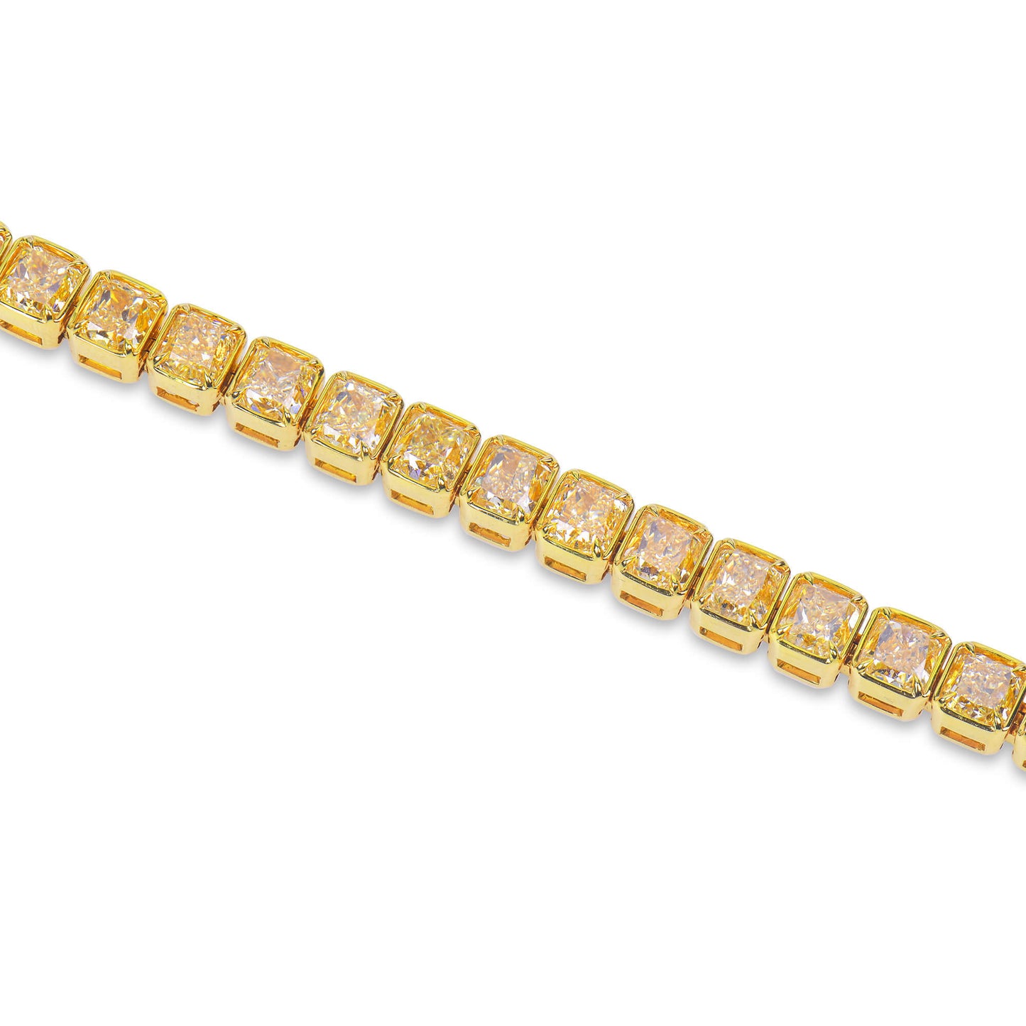 Fancy Yellow Diamond Bracelet, 27.80 Ct. TW, Radiant shape