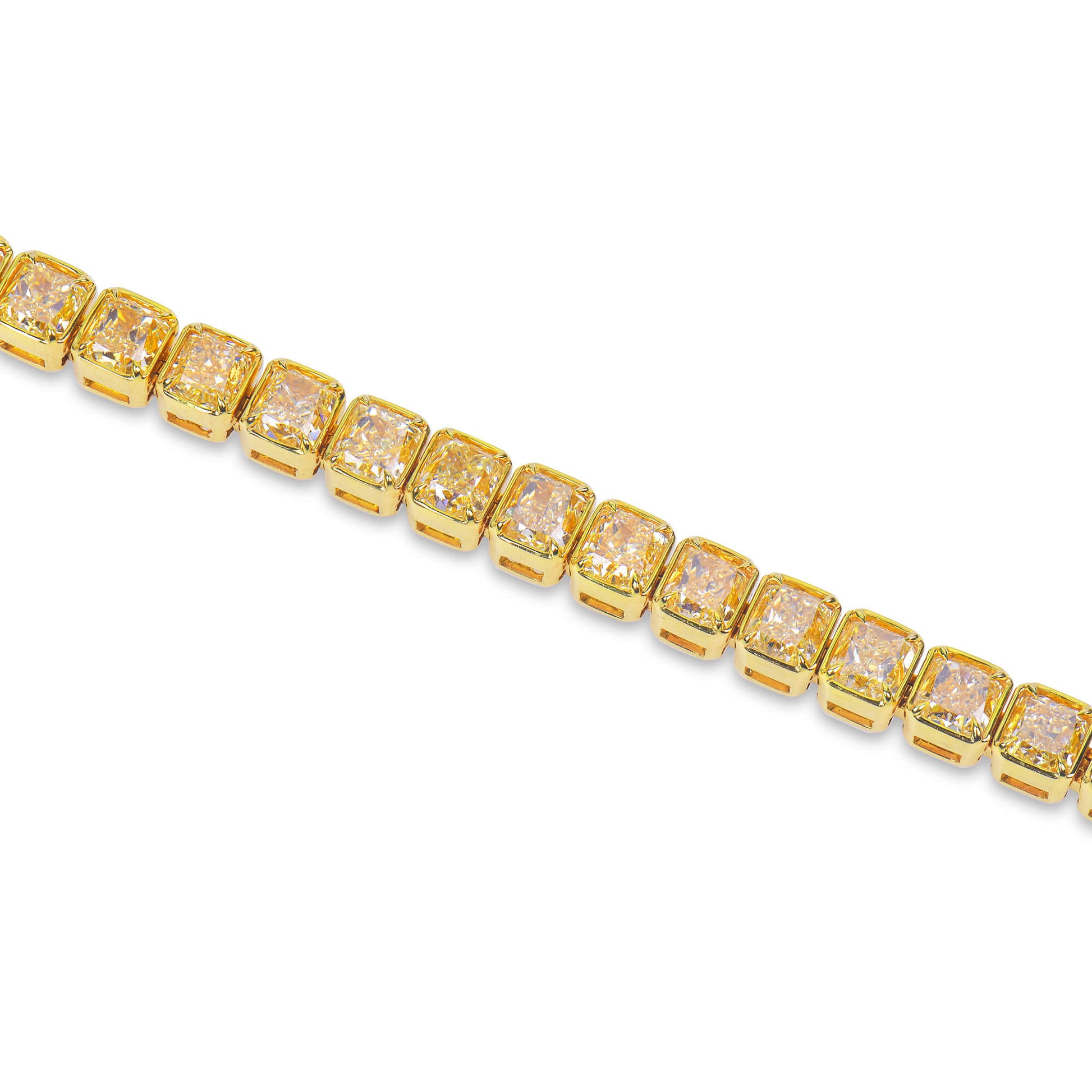 Fancy Yellow Diamond Bracelet, 27.80 Ct. TW, Radiant shape