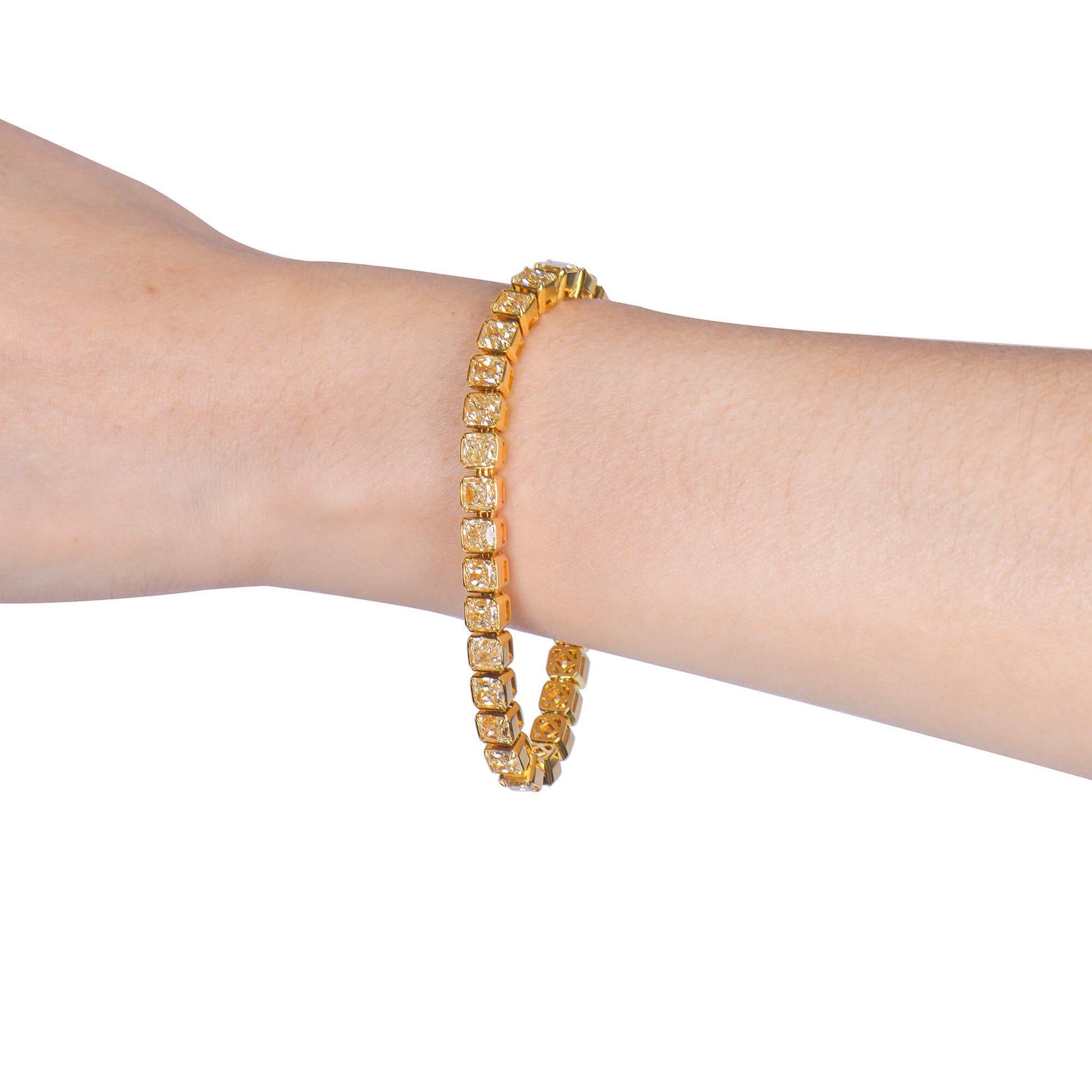 Fancy Yellow Diamond Bracelet, 27.80 Ct. TW, Radiant shape