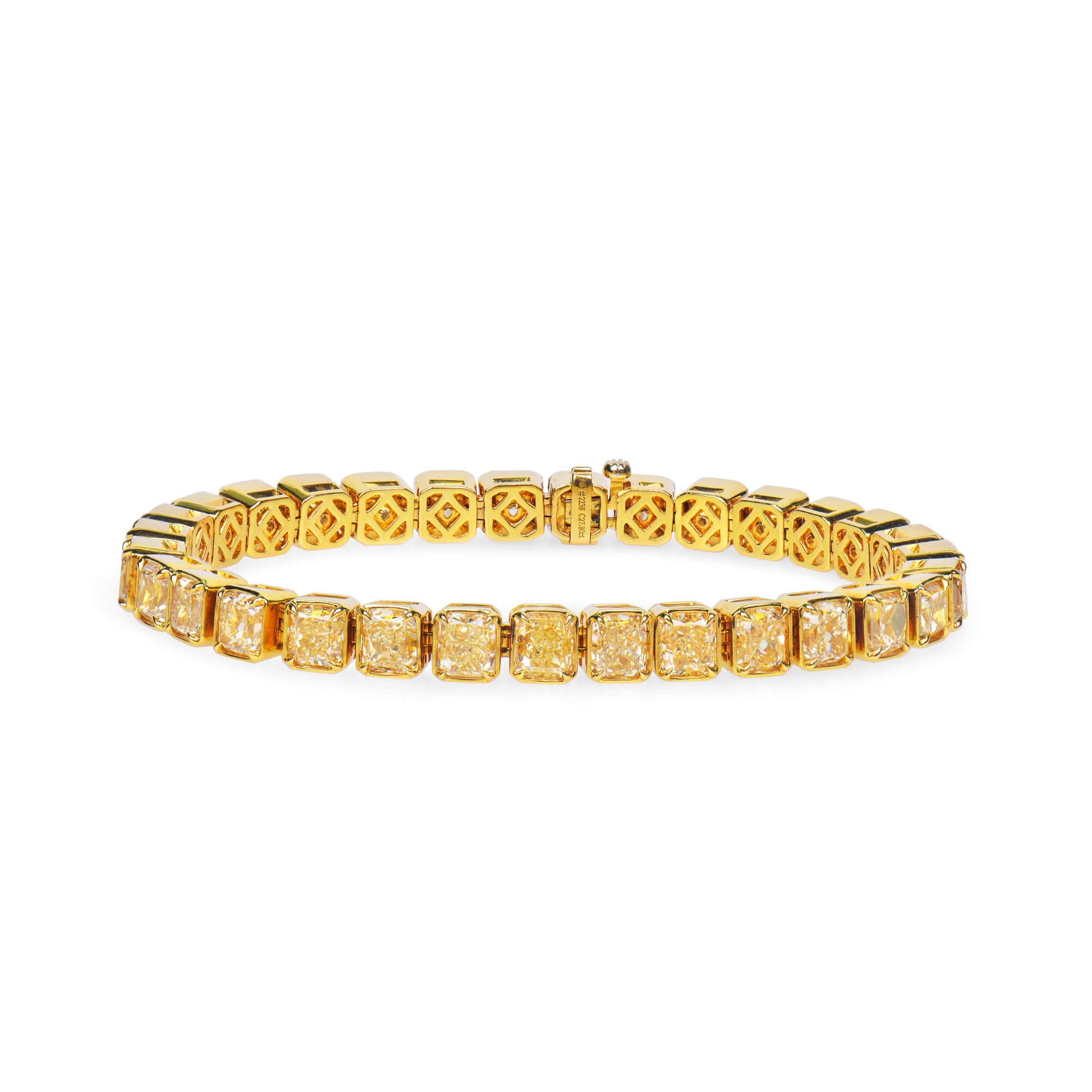 Fancy Yellow Diamond Bracelet, 27.80 Ct. TW, Radiant shape