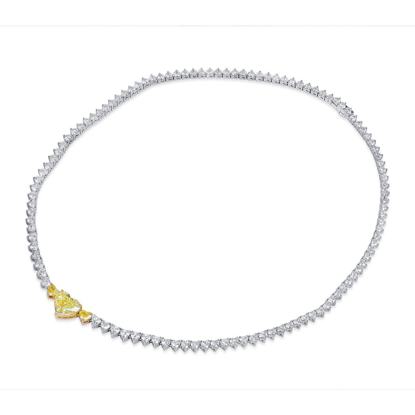 Fancy Yellow Diamond Necklace, 17.21 Ct. TW, Heart shape, GIA Certified