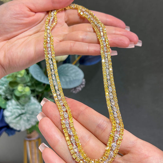 Fancy Yellow Diamond Necklace, 49.12 Ct. TW, MIX shape