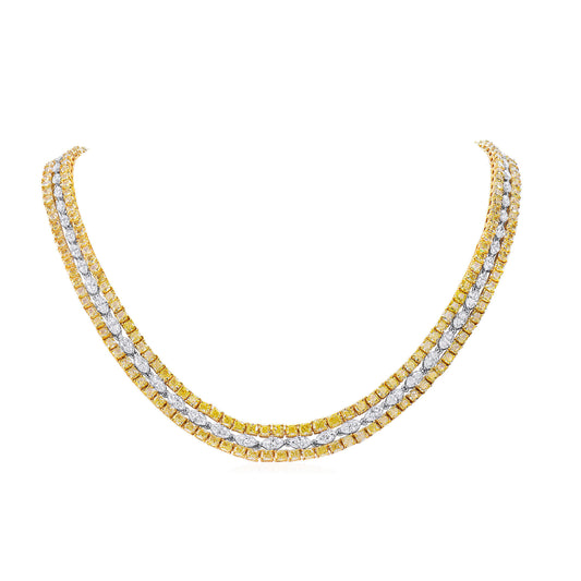 Fancy Yellow Diamond Necklace, 49.12 Ct. TW, MIX shape