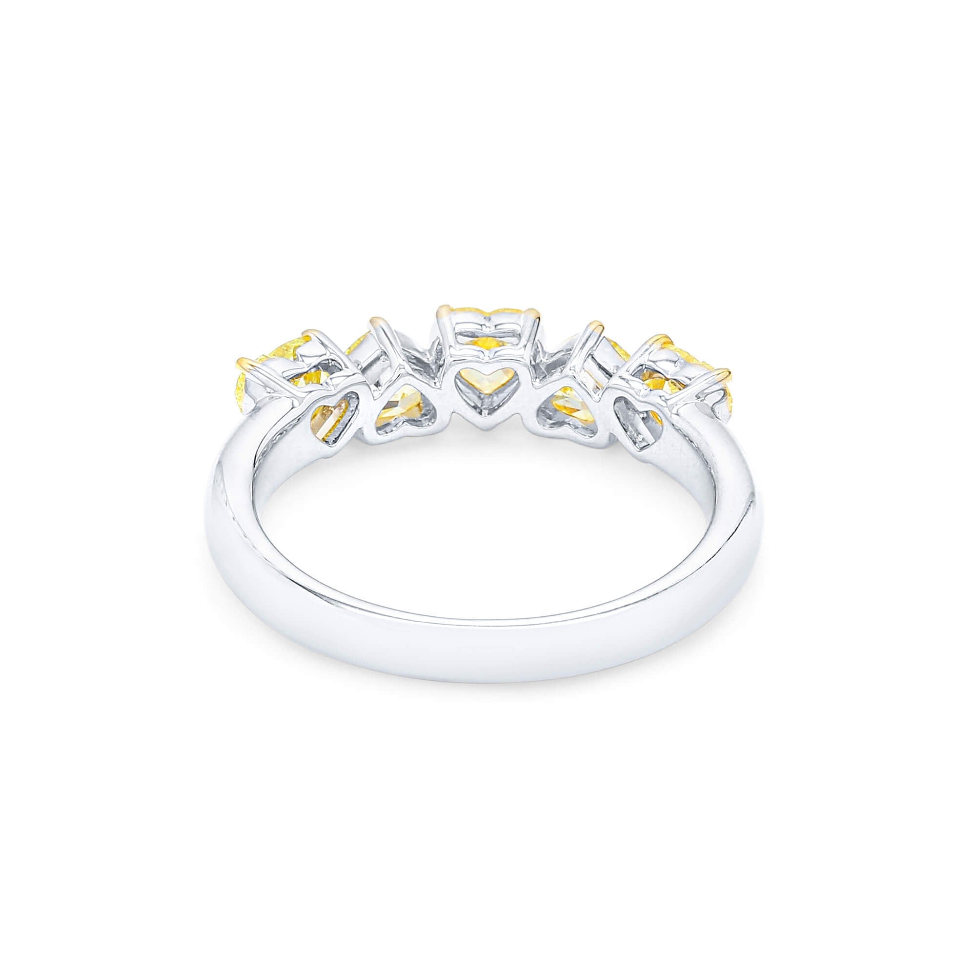 Natural Fancy Yellow Diamond Full Eternity Ring, 18K White Gold