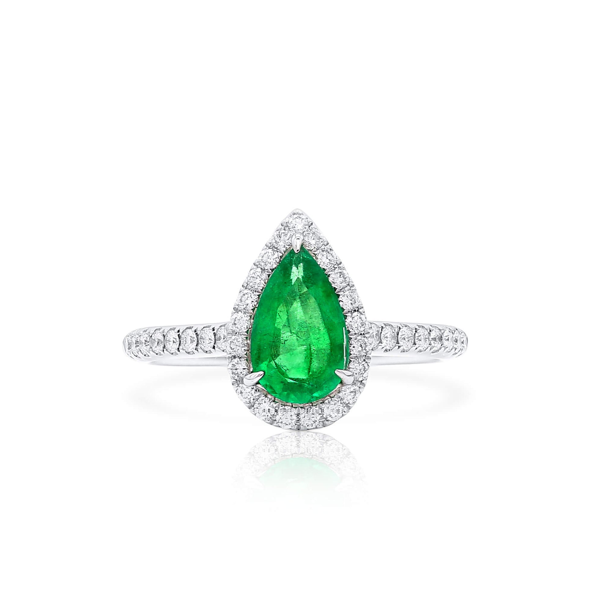 Green emerald and diamond ring, 0.83 CT. (1.11 CT. TW), G2106160431