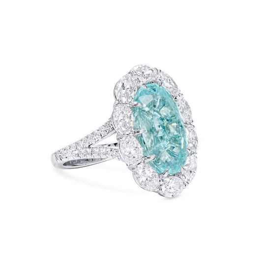 Greenish-Blue Diamond Ring, 12.40 Ct. TW, Oval shape, GRS Certified