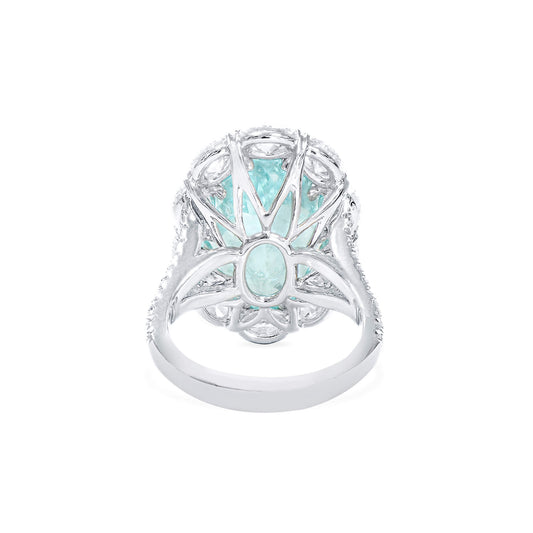 Greenish-Blue Diamond Ring, 12.40 Ct. TW, Oval shape, GRS Certified