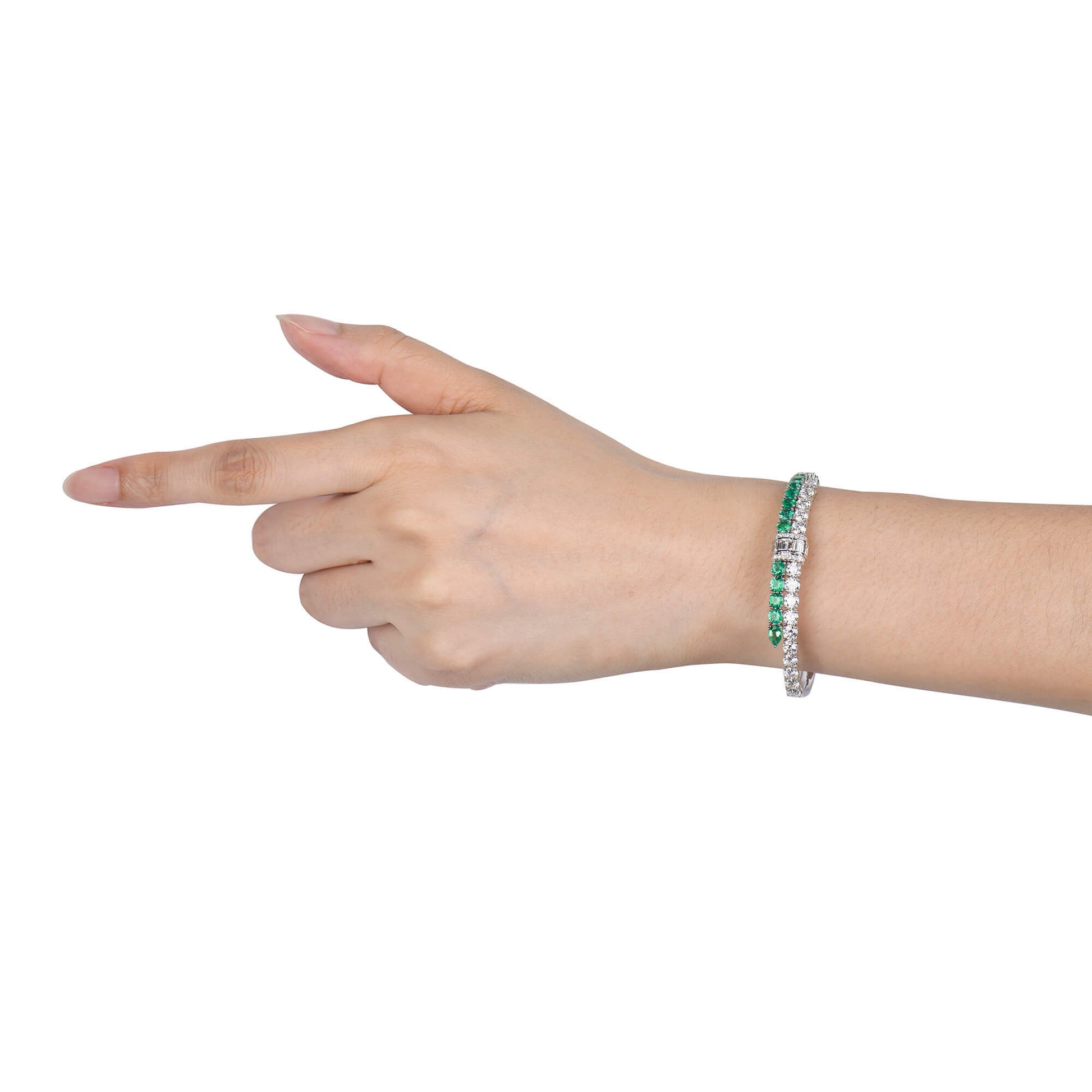 Natural Vivid Green Emerald Bracelet, 8.03 Ct. TW, Mix shape, GIA Certified