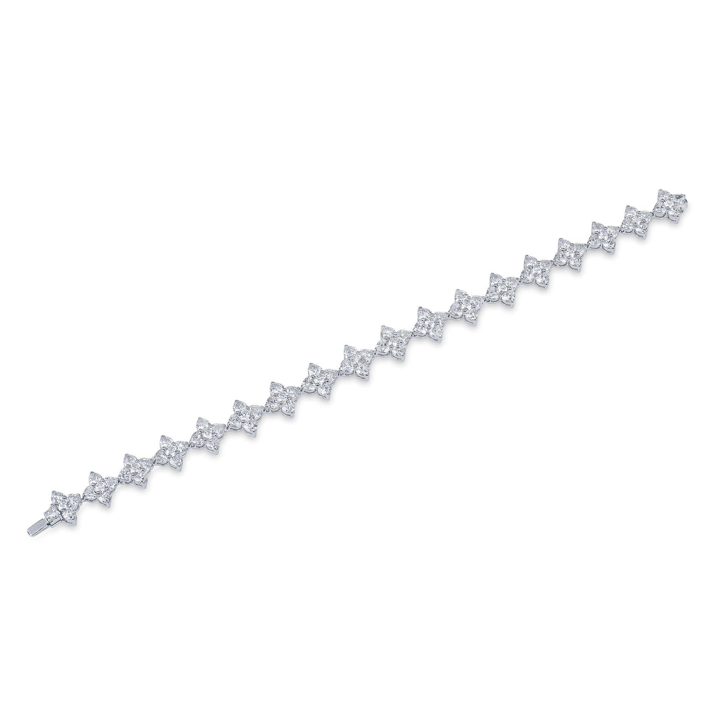 White Diamond Bracelet, 9.56 Ct. TW, Heart shape