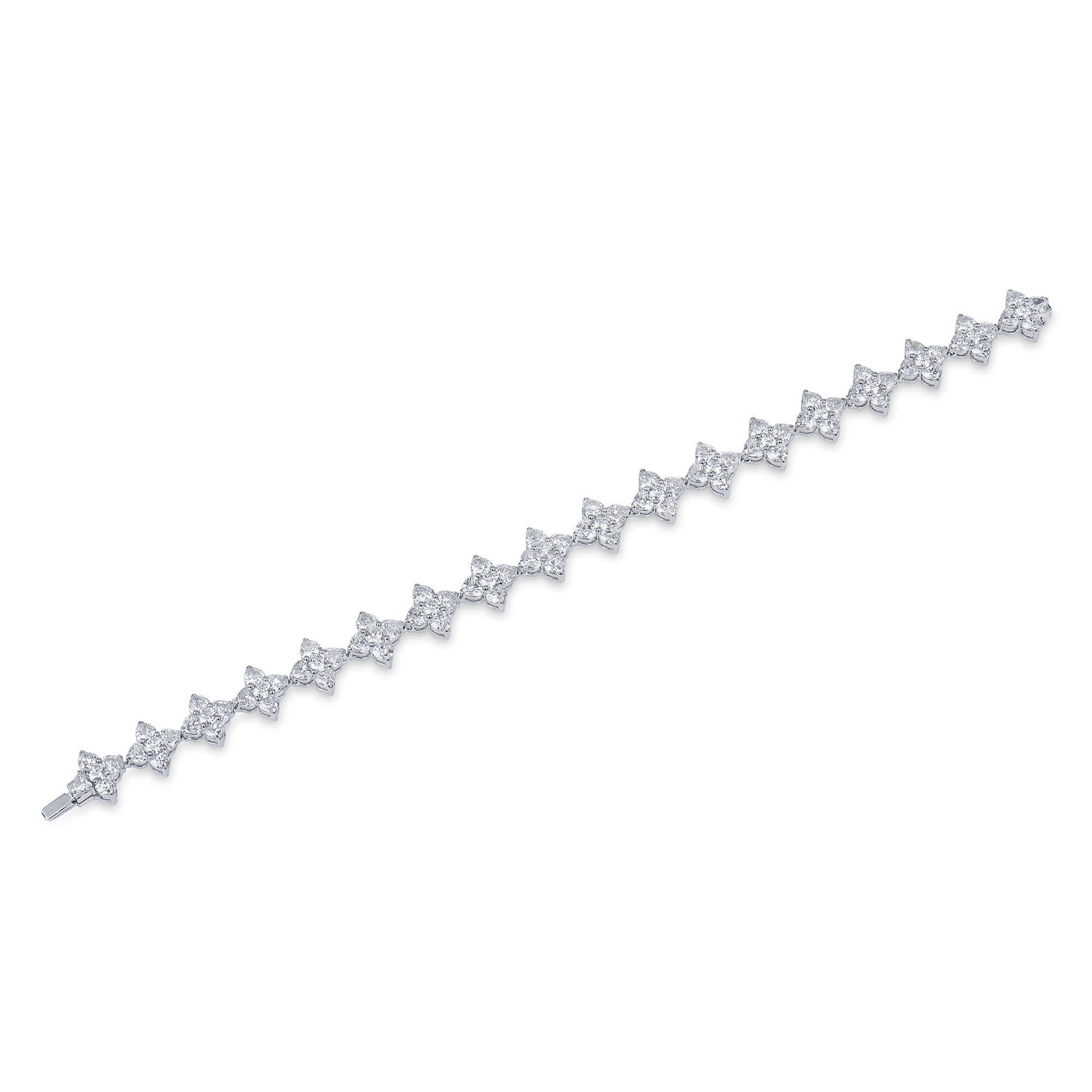 White Diamond Bracelet, 9.56 Ct. TW, Heart shape