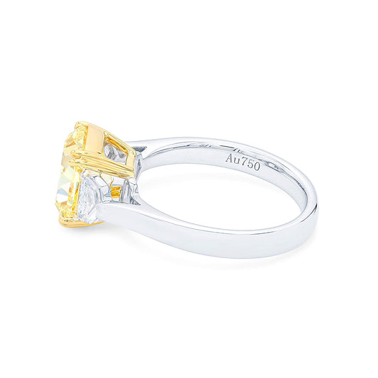 Fancy Yellow Diamond Ring, 3.31 Ct. TW, Radiant shape, GIA Certified