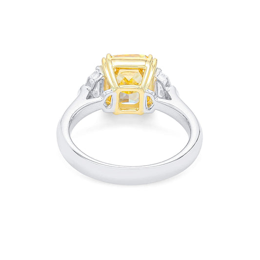 Fancy Yellow Diamond Ring, 3.31 Ct. TW, Radiant shape, GIA Certified
