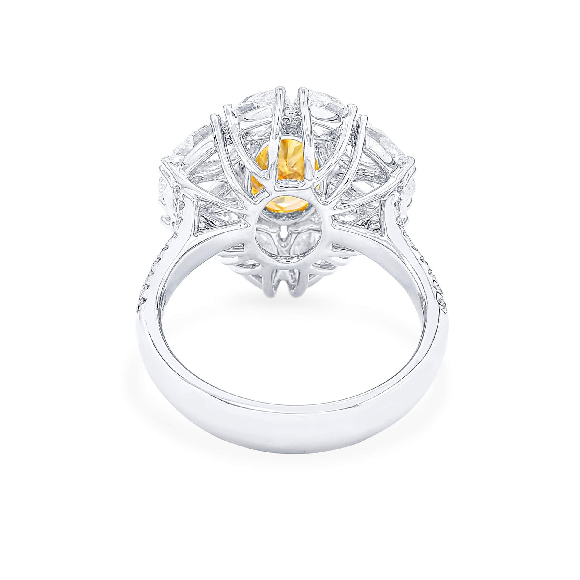 Fancy Vivid Yellow Orange Diamond Ring, 4.78 Ct. TW, Oval shape, GIA Certified