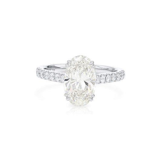 White Diamond Ring, 2.52 Ct. TW, Oval Shape, GIA Certified