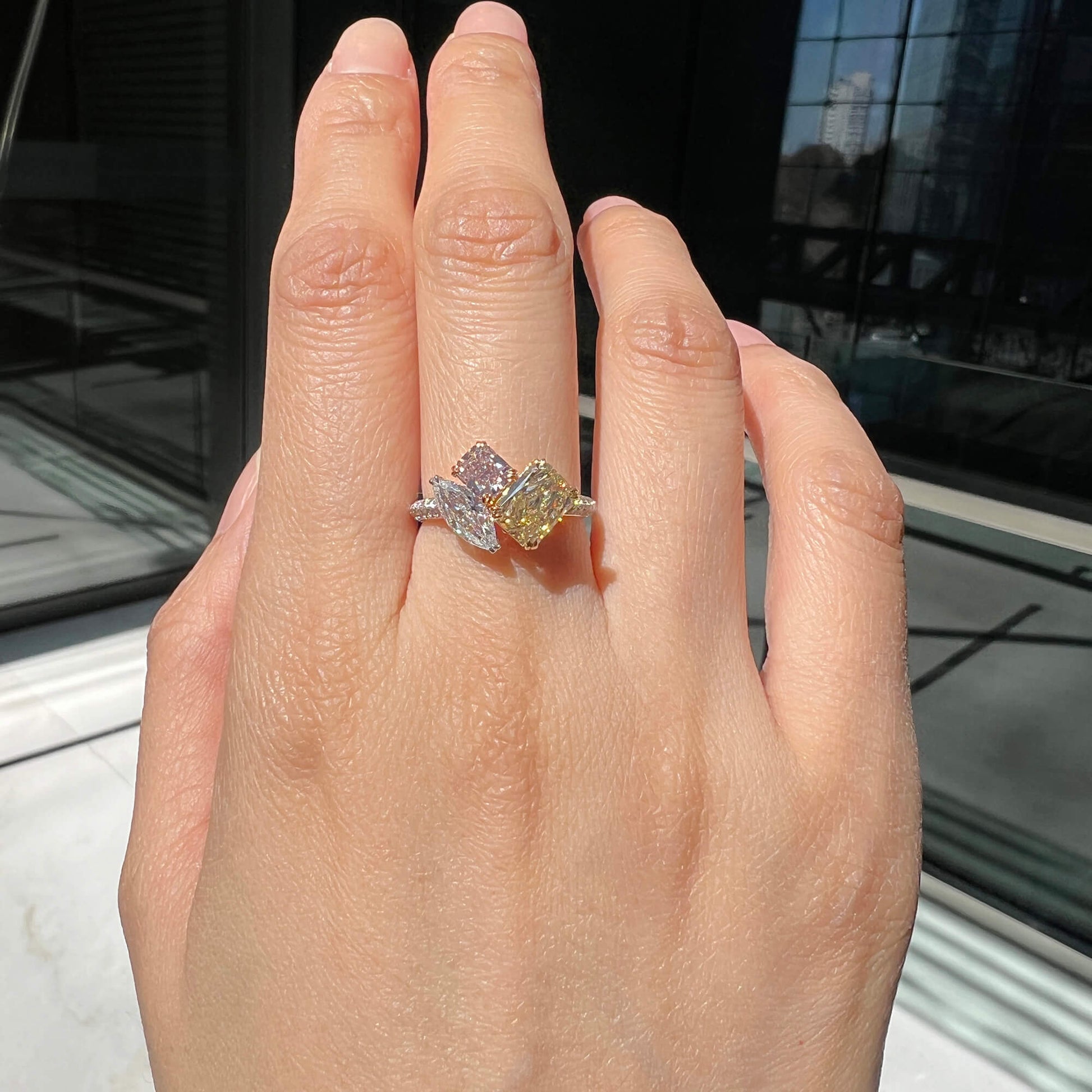 Light Pink Diamond Ring, 2.64 Ct. TW, MIX shape, GIA Certified