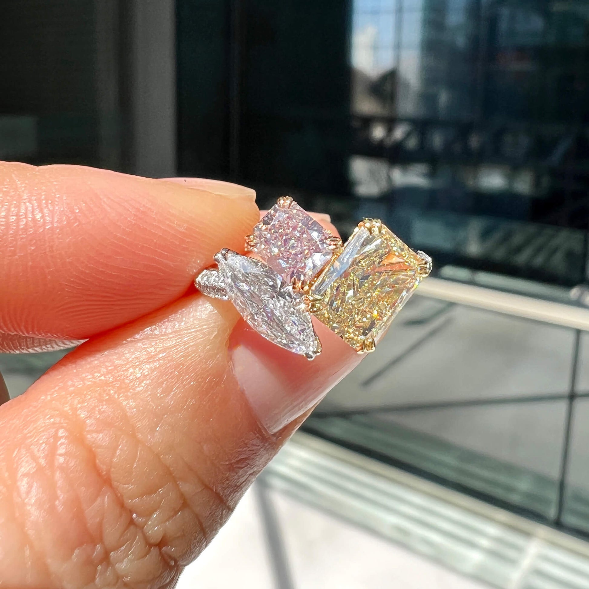 Light Pink Diamond Ring, 2.64 Ct. TW, MIX shape, GIA Certified