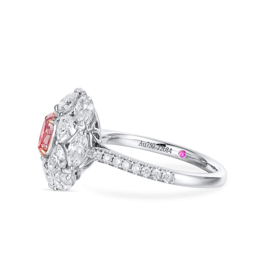 Light Pink Diamond Ring, 2.85 Ct. TW, Oval shape, GIA Certified