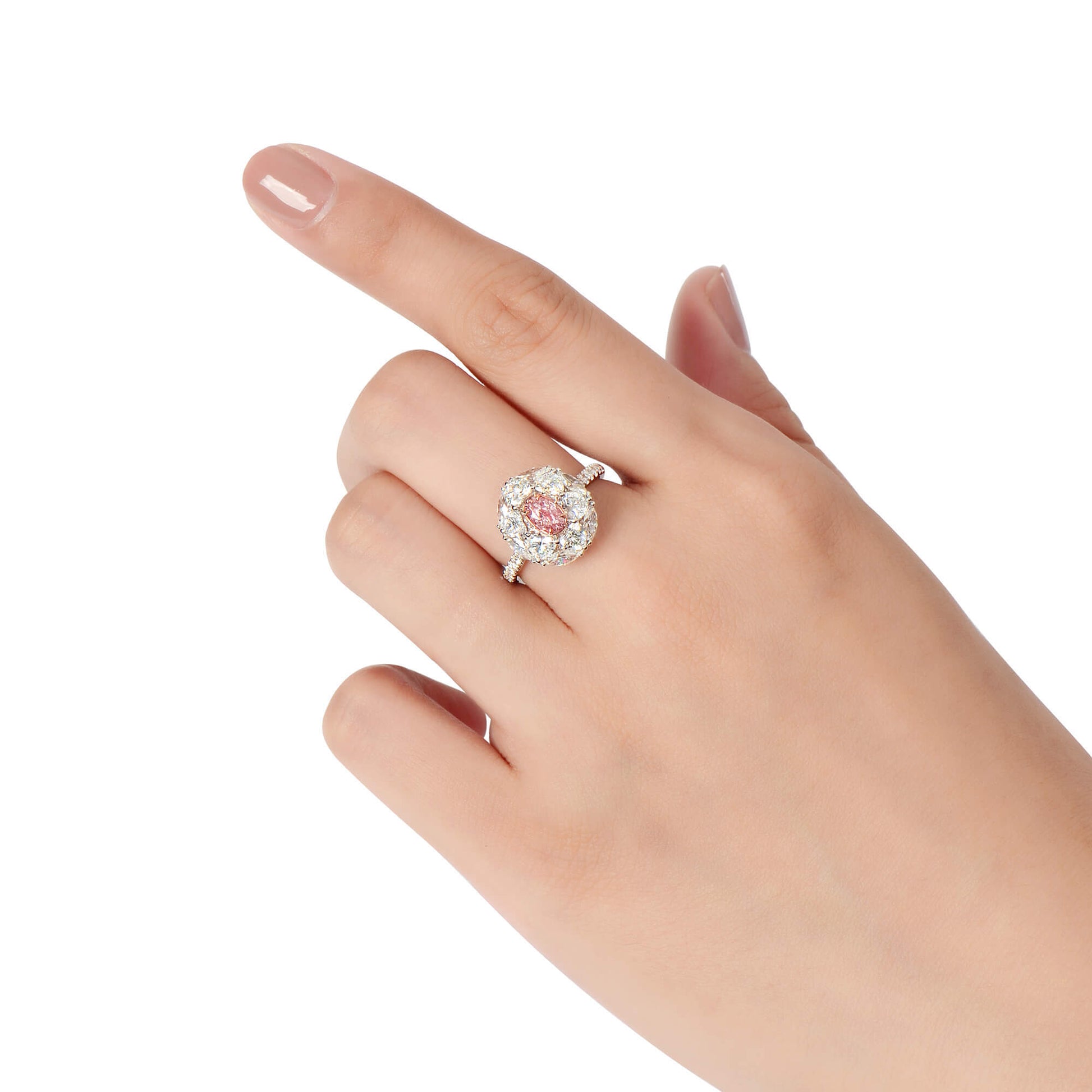 Light Pink Diamond Ring, 2.85 Ct. TW, Oval shape, GIA Certified