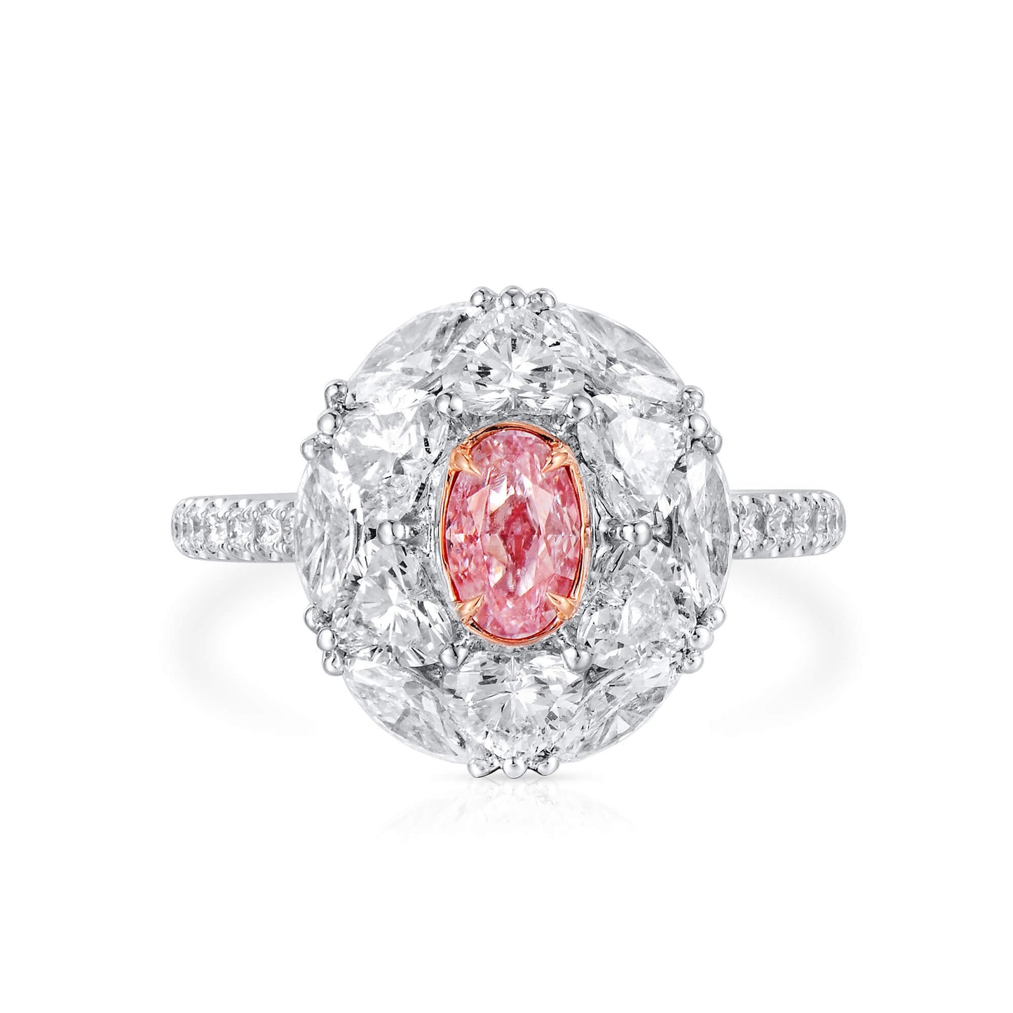 Light Pink Diamond Ring, 2.85 Ct. TW, Oval shape, GIA Certified