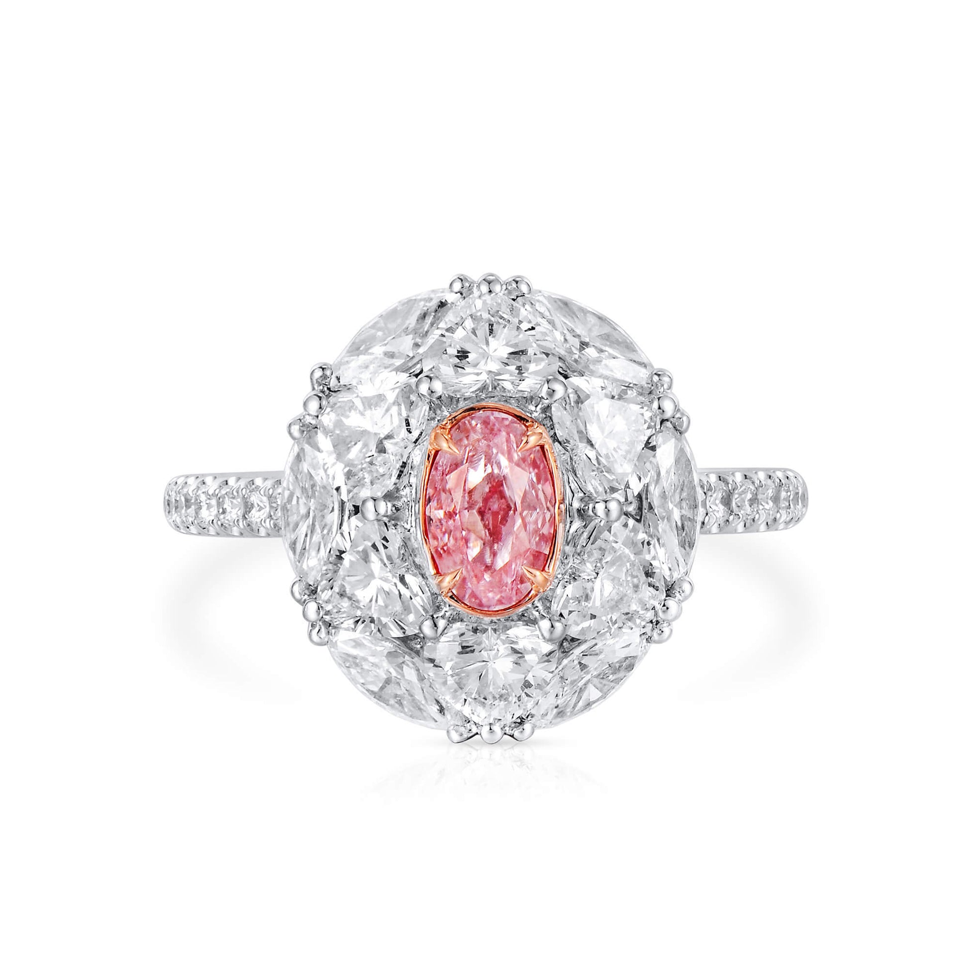 Light Pink Diamond Ring, 2.85 Ct. TW, Oval shape, GIA Certified