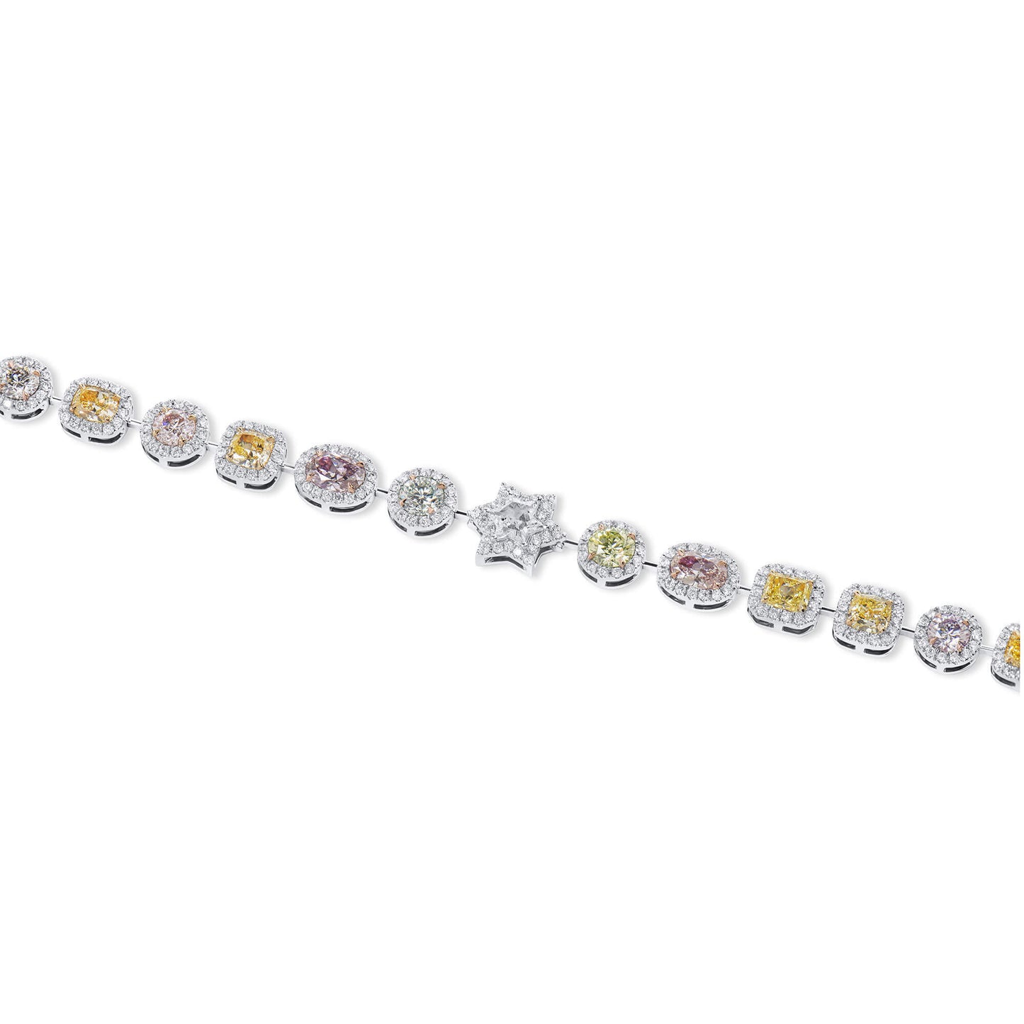Natural Multicolor Diamond Bracelet, 10.75 Ct. TW, Mix shape, GIA Certified