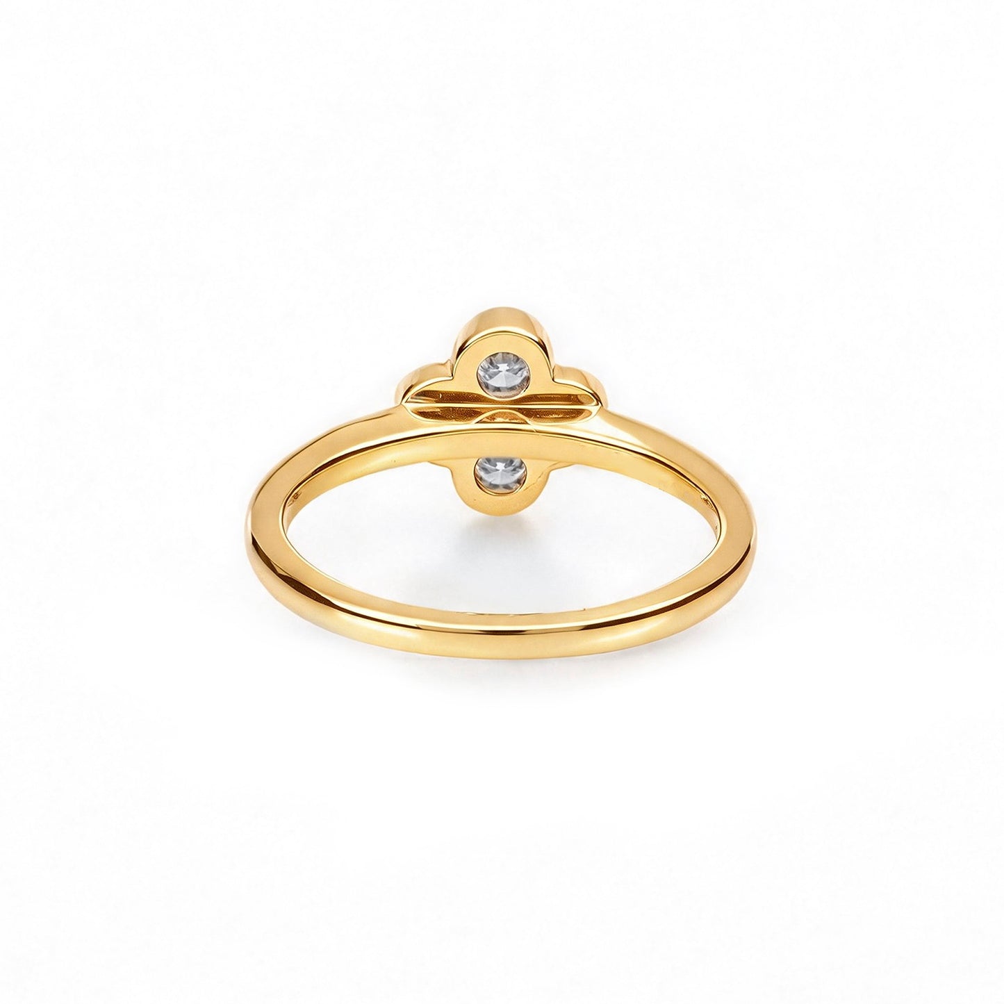 Natural 0.33 Ct. TW Diamond Clover Ring in Yellow Gold , 14K Yellow Gold, 18K Yellow Gold