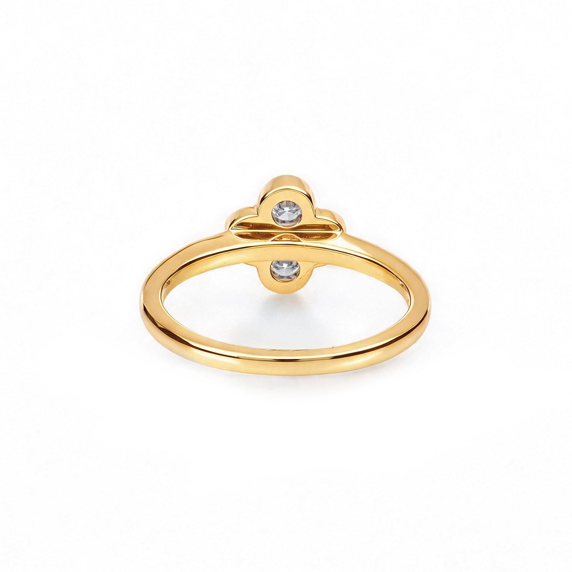 Natural 0.33 Ct. TW Diamond Clover Ring in Yellow Gold , 14K Yellow Gold, 18K Yellow Gold