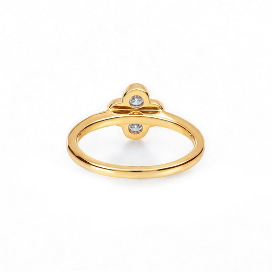 Natural 0.33 Ct. TW Diamond Clover Ring in Yellow Gold , 14K Yellow Gold, 18K Yellow Gold