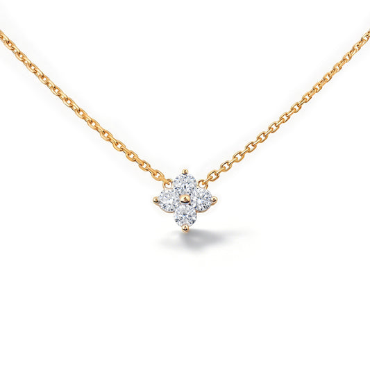 Natural 0.34 Ct. TW Diamond Clover Pendant in Yellow Gold, 14K Yellow Gold, 18K Yellow Gold