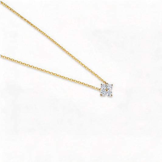 Natural 0.34 Ct. TW Diamond Clover Pendant in Yellow Gold, 14K Yellow Gold, 18K Yellow Gold