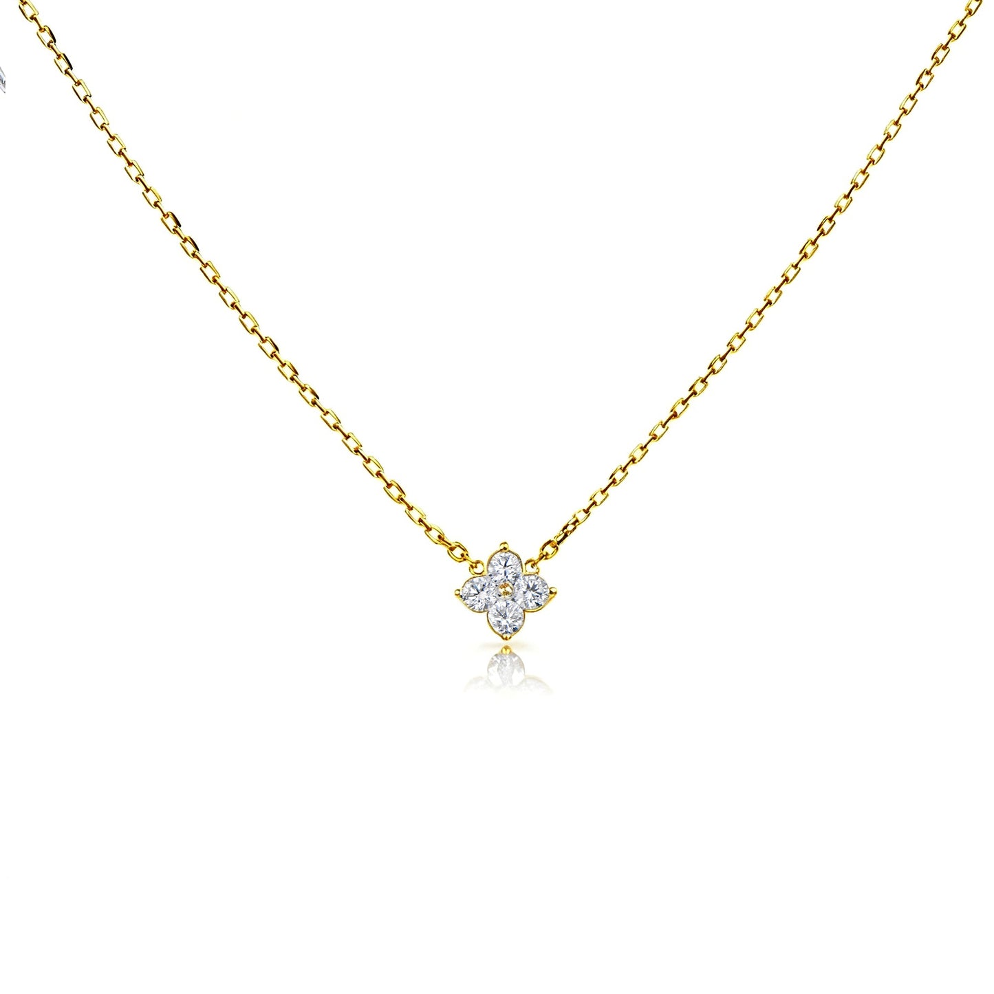 Natural 0.34 Ct. TW Diamond Clover Pendant in Yellow Gold, 14K Yellow Gold, 18K Yellow Gold