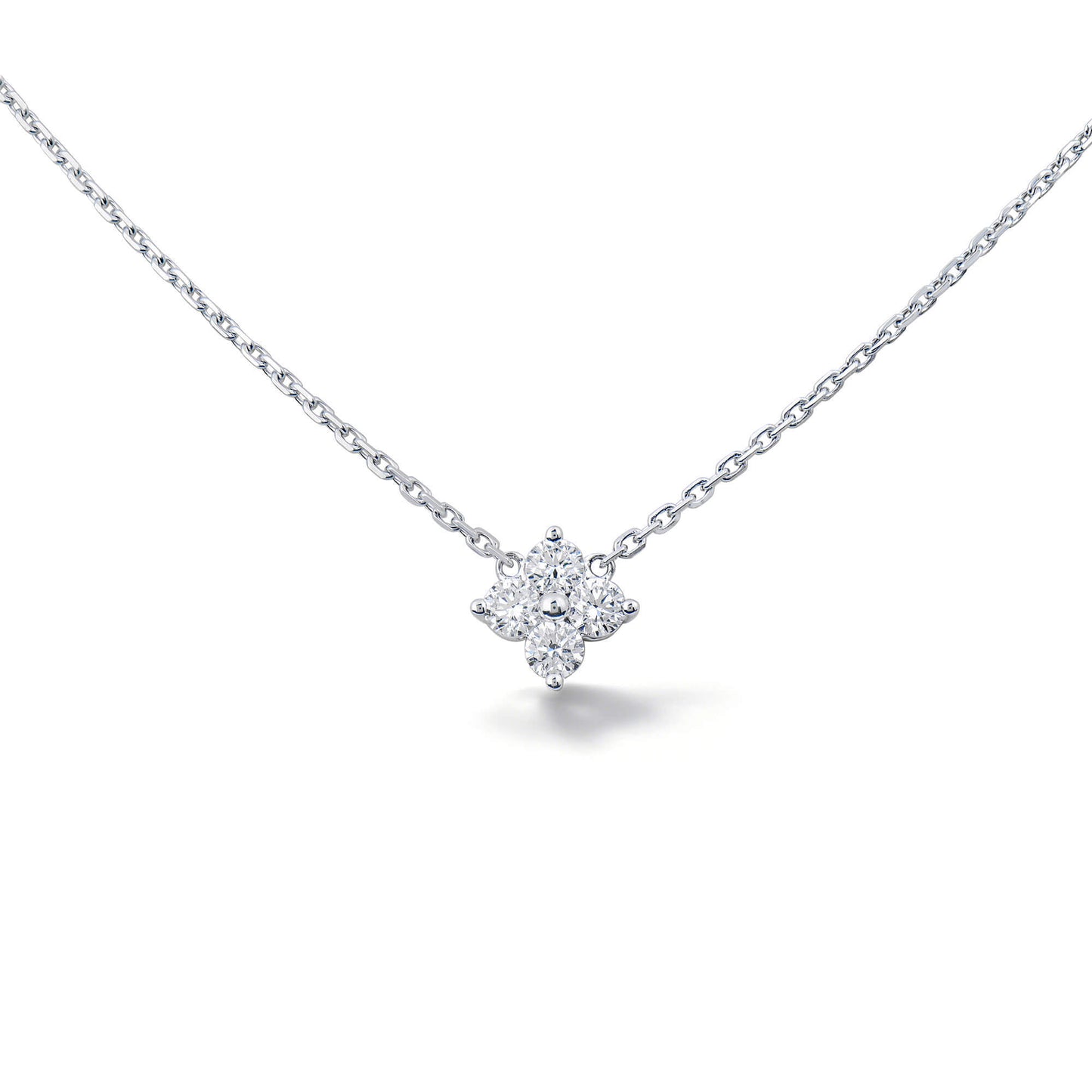 Natural 0.34 Ct. TW Diamond Clover Pendant, 14K White Gold