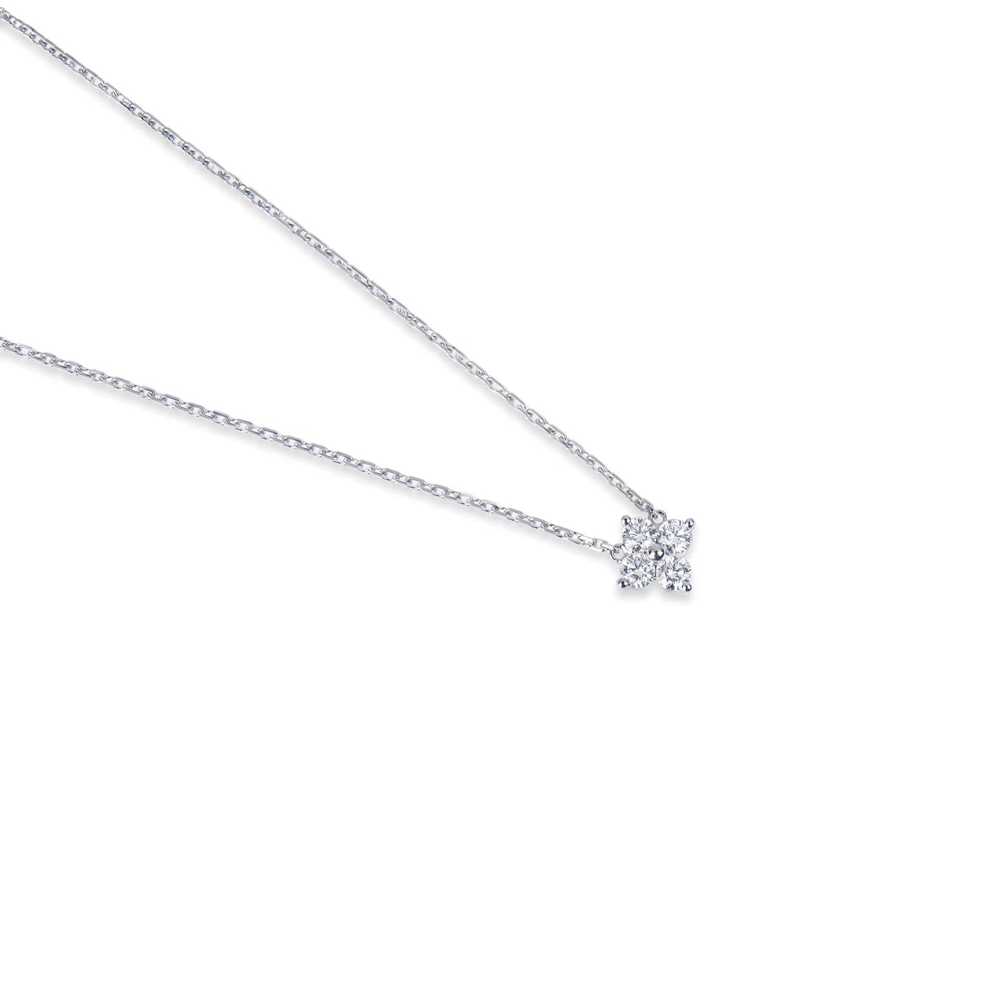 Natural 0.34 Ct. TW Diamond Clover Pendant, 14K White Gold