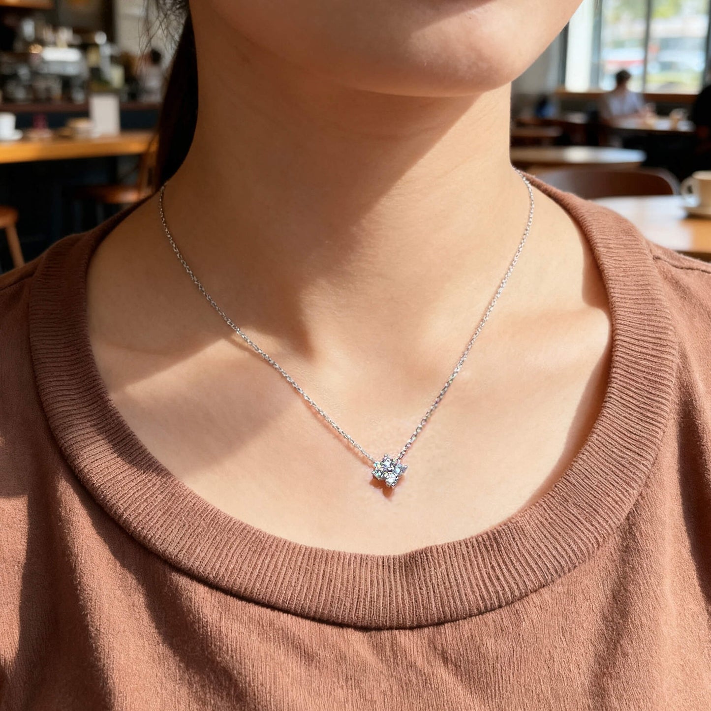 Natural 0.34 Ct. TW Diamond Clover Pendant, 14K White Gold