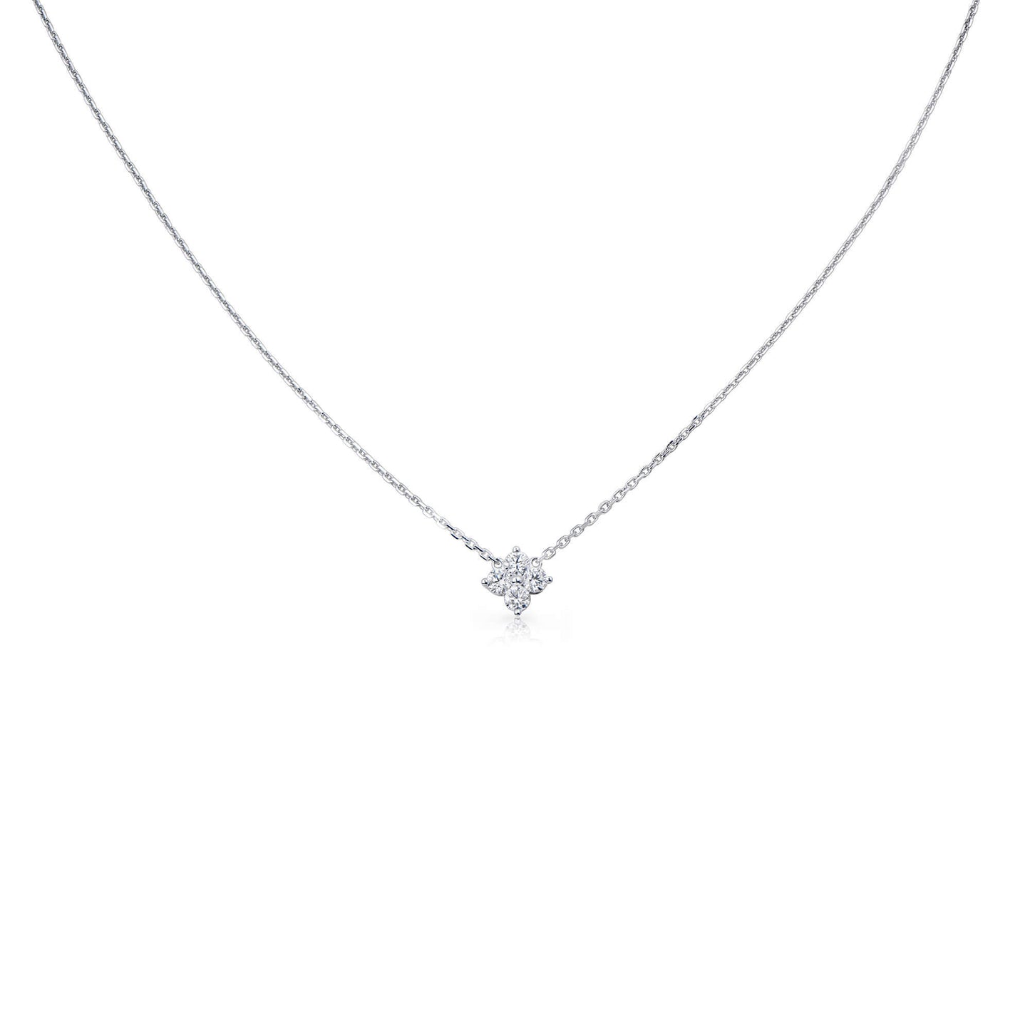 Natural 0.34 Ct. TW Diamond Clover Pendant, 14K White Gold