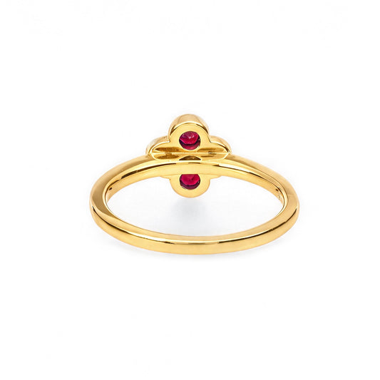 Natural 0.41 Ct. TW Ruby Clover Ring in Yellow Gold, 14K Yellow Gold, 18K Yellow Gold