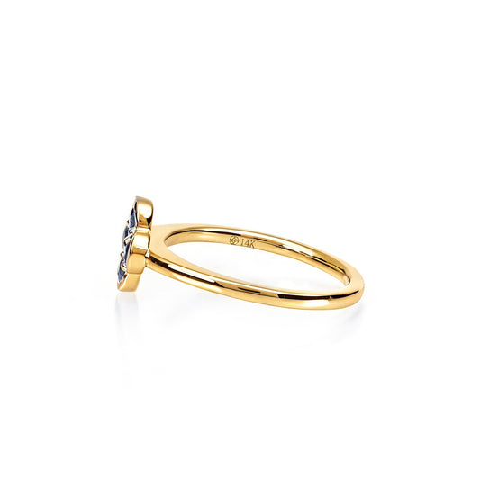 Natural 0.42 Ct. TW Sapphire Clover Ring in Yellow Gold, 14K Yellow Gold, 18K Yellow Gold