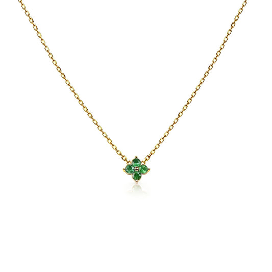 Natural 0.44 Ct. TW Emerald Clover Pendant in Yellow Gold, 14K Yellow Gold, 18K Yellow Gold